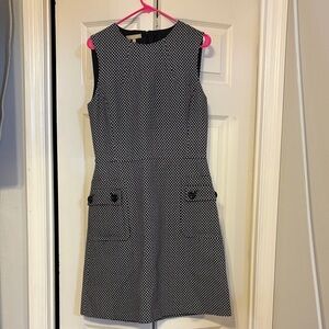 Michael Kors Black and White Patterned Mini Dress
